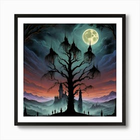 Tree In The Night Art Print