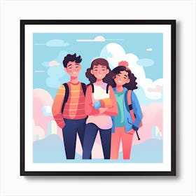 Happy Young Couple Art Print