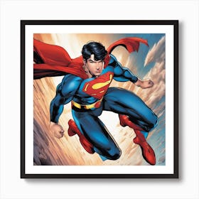 Superman In Flight 2 Art Print