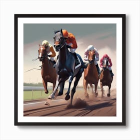 Horse Racing On The Track 5 Art Print