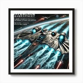 A High Tech, Sci Fi Scene Showing A Starfighter Fr Converted Art Print