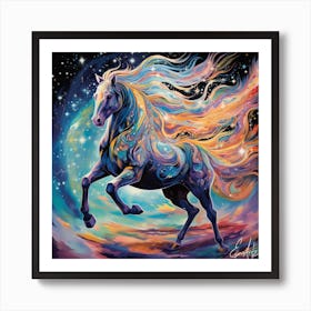 Colorful, Psychedelic Style Art, Celestian Steed Art Print