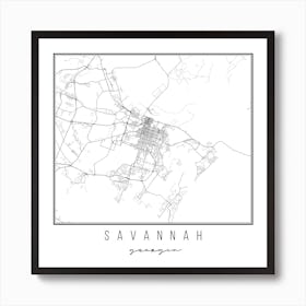 Savannah Georgia Street Map Art Print