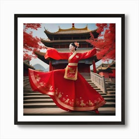 DANCING CHINESE FESTIVAL Art Print