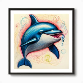 Dolphin Drawing 16 Art Print