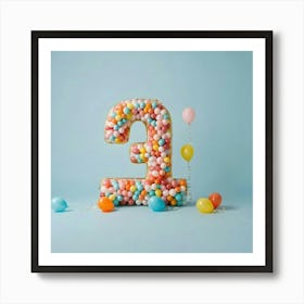 Balloon Number 3 2 Art Print