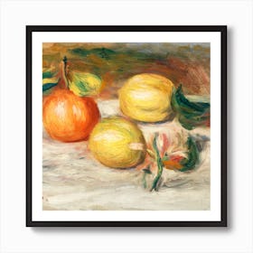 Lemons And Orange Square Art Print