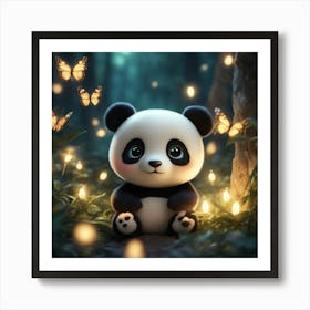 Panda Bear In The Forest Art Print