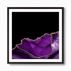 Purple & Gold Agate Texture 06 Art Print