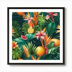 Tropical Fruit Wallpaper paintings art print Affiche