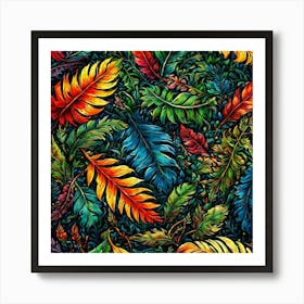 Colorful Feathers 9 Art Print