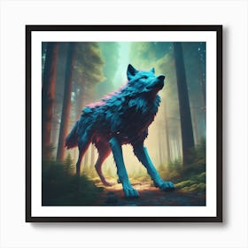 Wolf In The Woods 47 Art Print