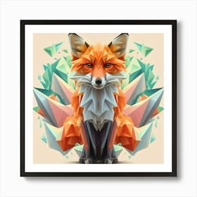 Polygonal Fox 2 Art Print