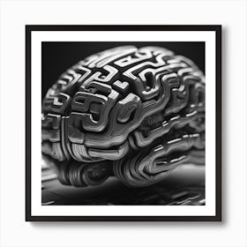 3d Rendering Of A Brain Art Print