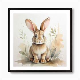 Rabbit Watercolor Painting 5 Art Print