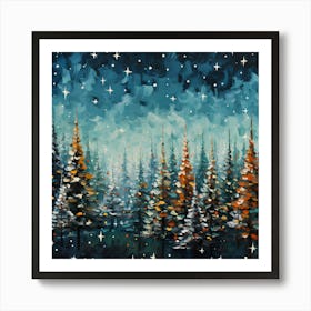 Retro-Frosty Brush Symphony Art Print