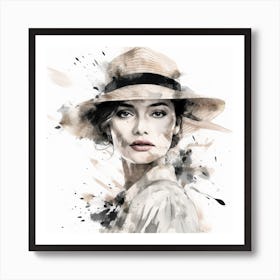 Portrait Of A Woman In A Hat 7 Art Print