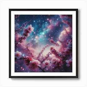 Cherry Blossoms In The Sky Art Print