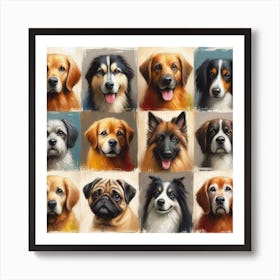 Dog Portraits Art Print