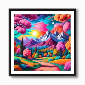 Psychedelic Landscape 2 Art Print