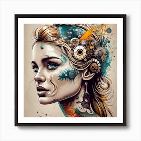 Vektor Create An Exquisite Ink Painting On White Art Print