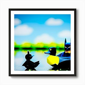 Batman and ducks Art Print