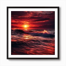 Sunset Over The Ocean 104 Art Print