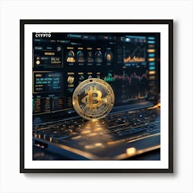 Bitcoin On A Laptop Art Print