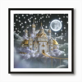 Fairytale Castle In The Clouds Art Print