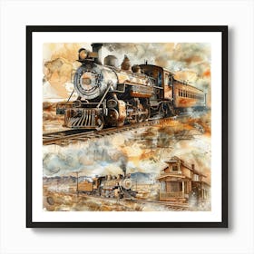 Vintage Steam Train 2 Art Print