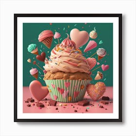 Cupcakes And Ice Cream Art Print