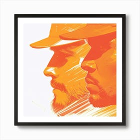 Portrait Of Two Baseball Players Art Print