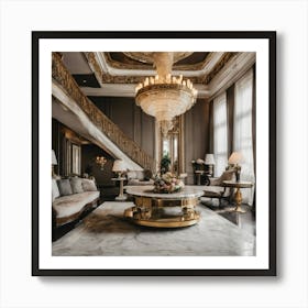 Gold Living Room Art Print