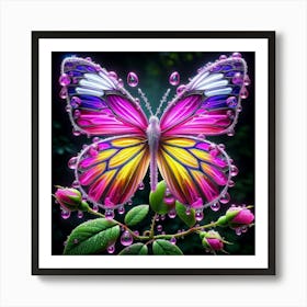 Butterfly With Water Droplets 1 Art Print