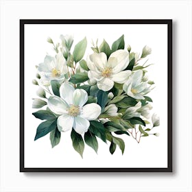 White Flowers Art Print