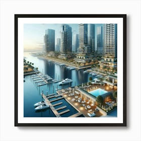 Marina Dubai Art Print