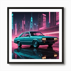 Neon Car 1 Art Print