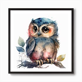 Owl Watercolor Painting Art Print