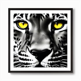 Leopard With Yellow Eyes Art Print