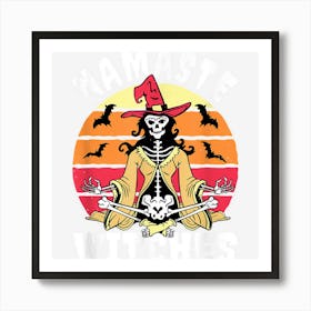 Namaste Witches Skeleton Shirt I Halloween Yoga Art Print