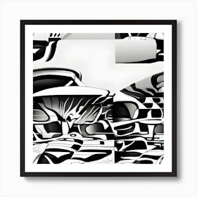 Abstract Black And White Painting Art Print