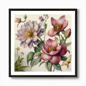 Dahlias Art Print