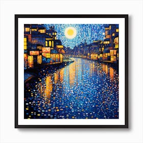 Night On The River 1 Art Print