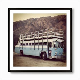 Blue Bus Art Print