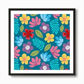 Colorful Abstract Florals Art Print