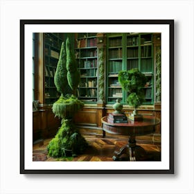 Library With Moss Poster