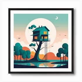 Tree House 2 Art Print