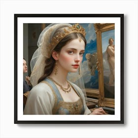 Portrait Of A Young Woman Painting Art Print