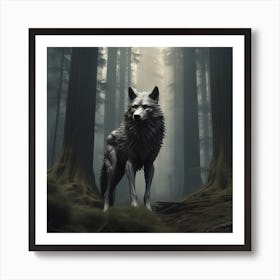 Wolf In The Forest 84 Art Print