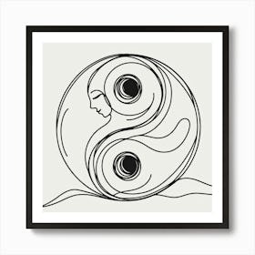 Yin and Yang Picasso style 2 Art Print